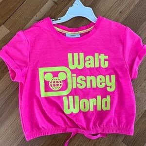 DISNEYWORLD Hot Pink Crop Tee